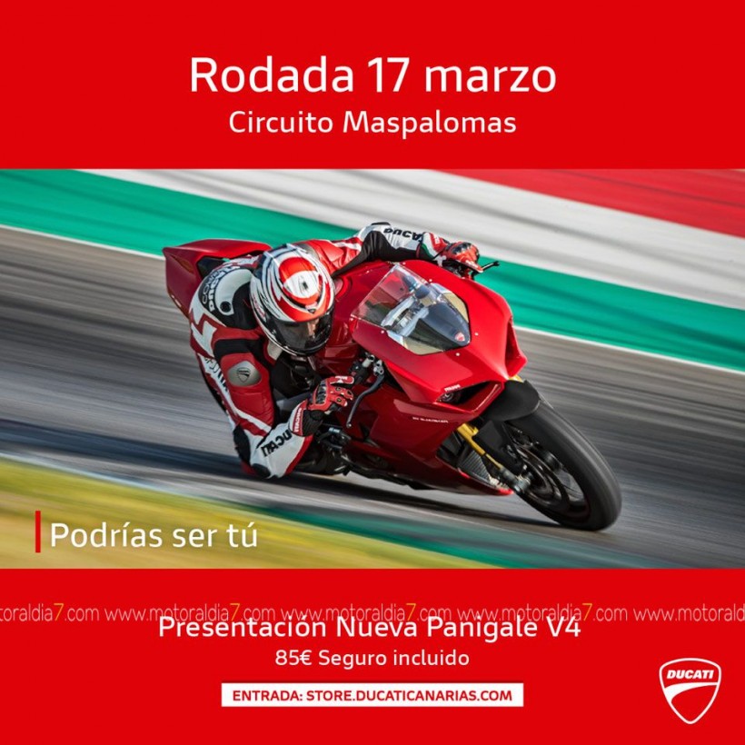 Ducati Canarias presenta la Panigale V4 , en el circuito