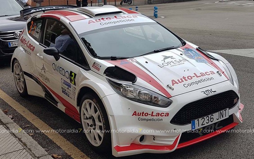 Luis Monzón con un Ford Fiesta R5 en el Islas Canarias