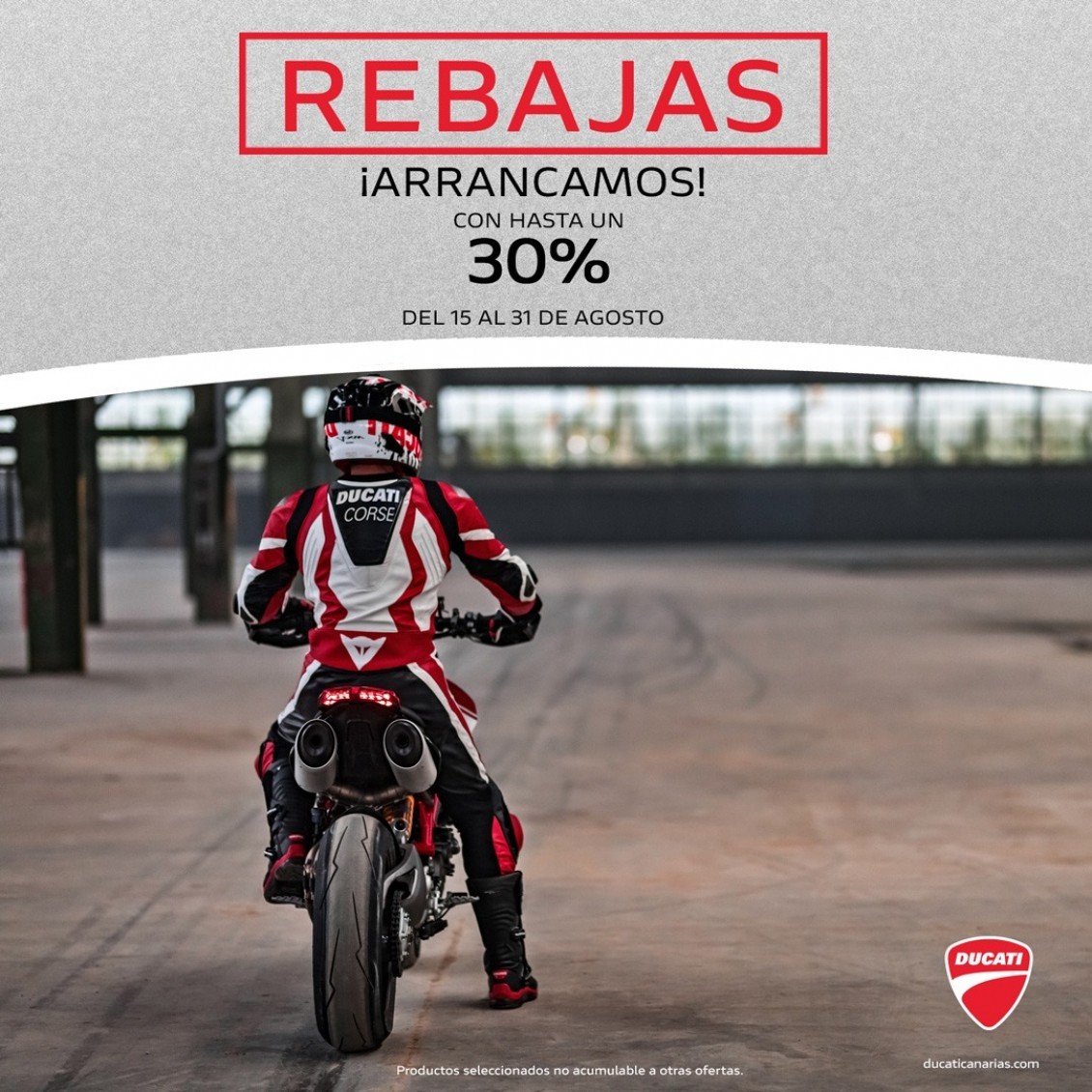 Llega el momento de demostrar que eres un auténtico ducatista con las rebajas Ducati.