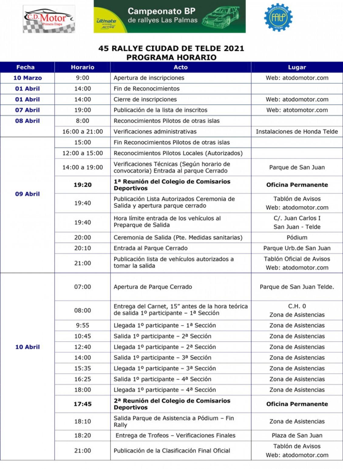 Abierto el plazo de inscripción para el 45º Rally Ciudad de Telde