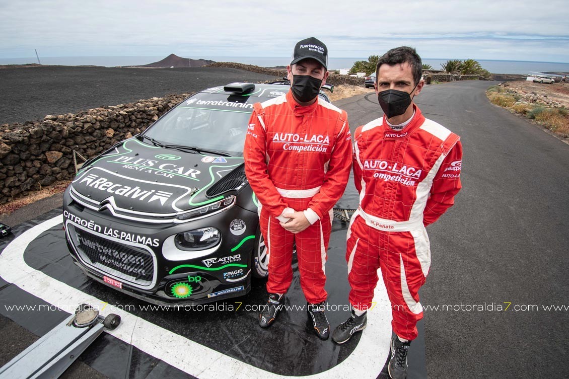 Yeray Lemes y Rogelio Peñate ya probaron el Citroën C3 Rally2