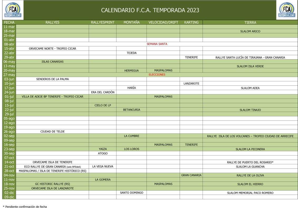 Ya tenemos Calendario Regional 2023