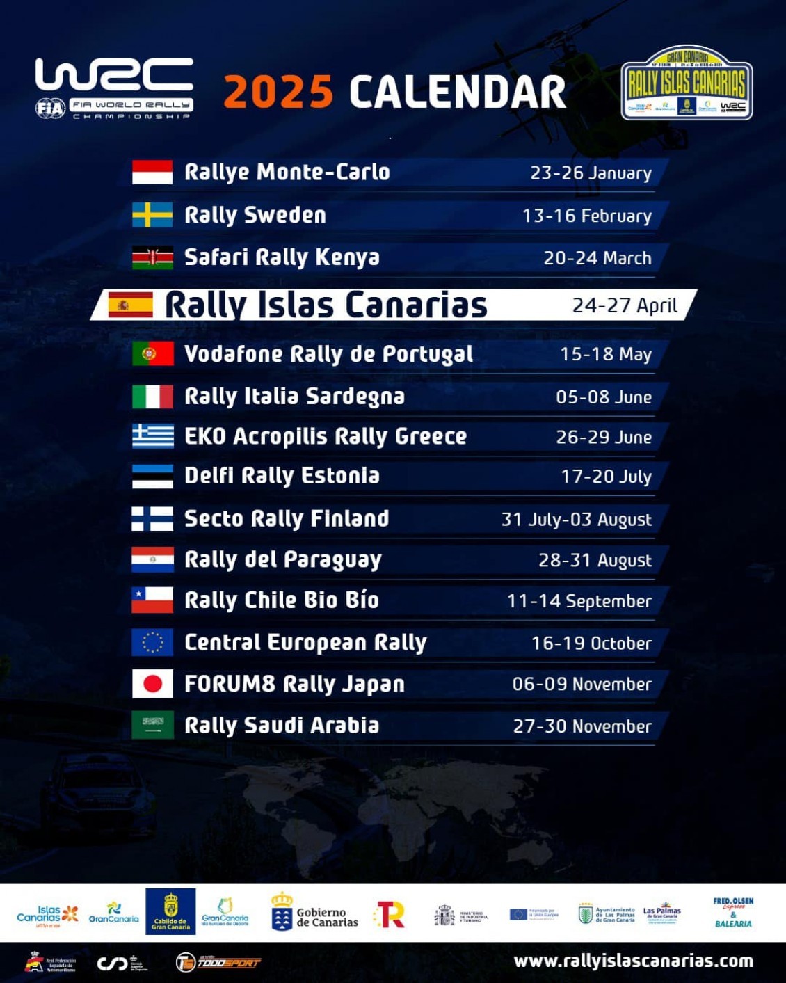 Ya hay fecha para el Rally Islas Canarias en 2025