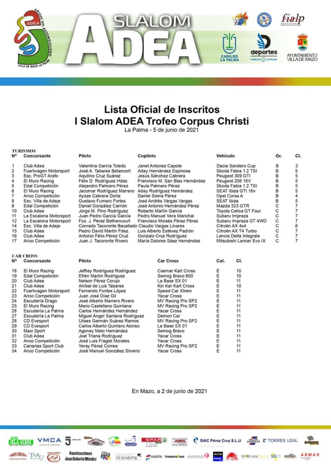 I Slalom ADEA con más de 30 inscritos